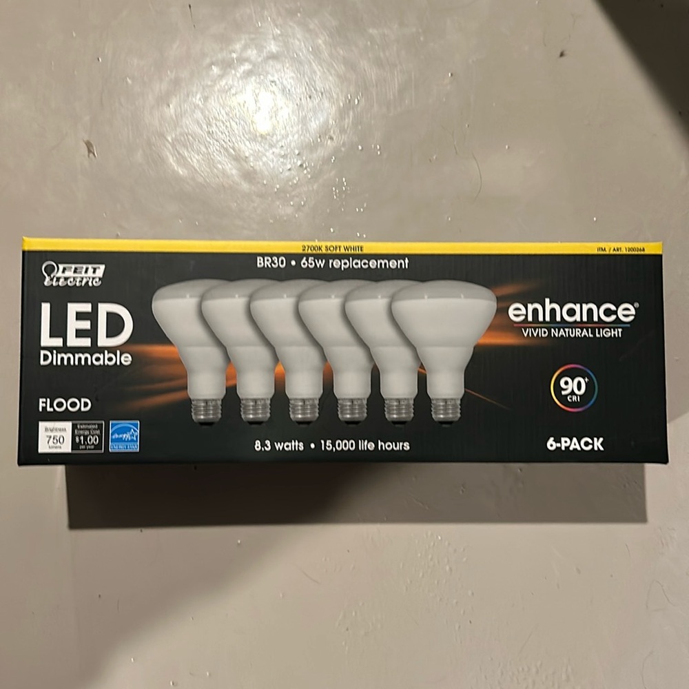 LED Dimmable Flood 6 - pack 2700k soft white 65w